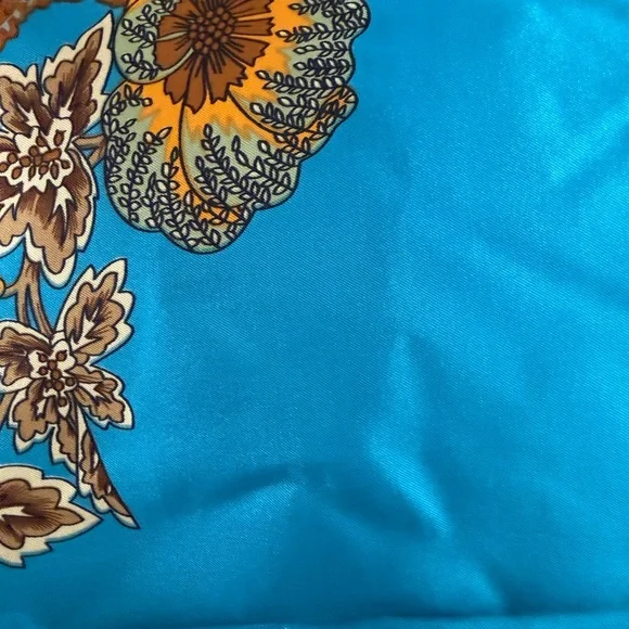 2/$30 Chic Paisley Scarf in Blue and Orange - Picture 6 of 8